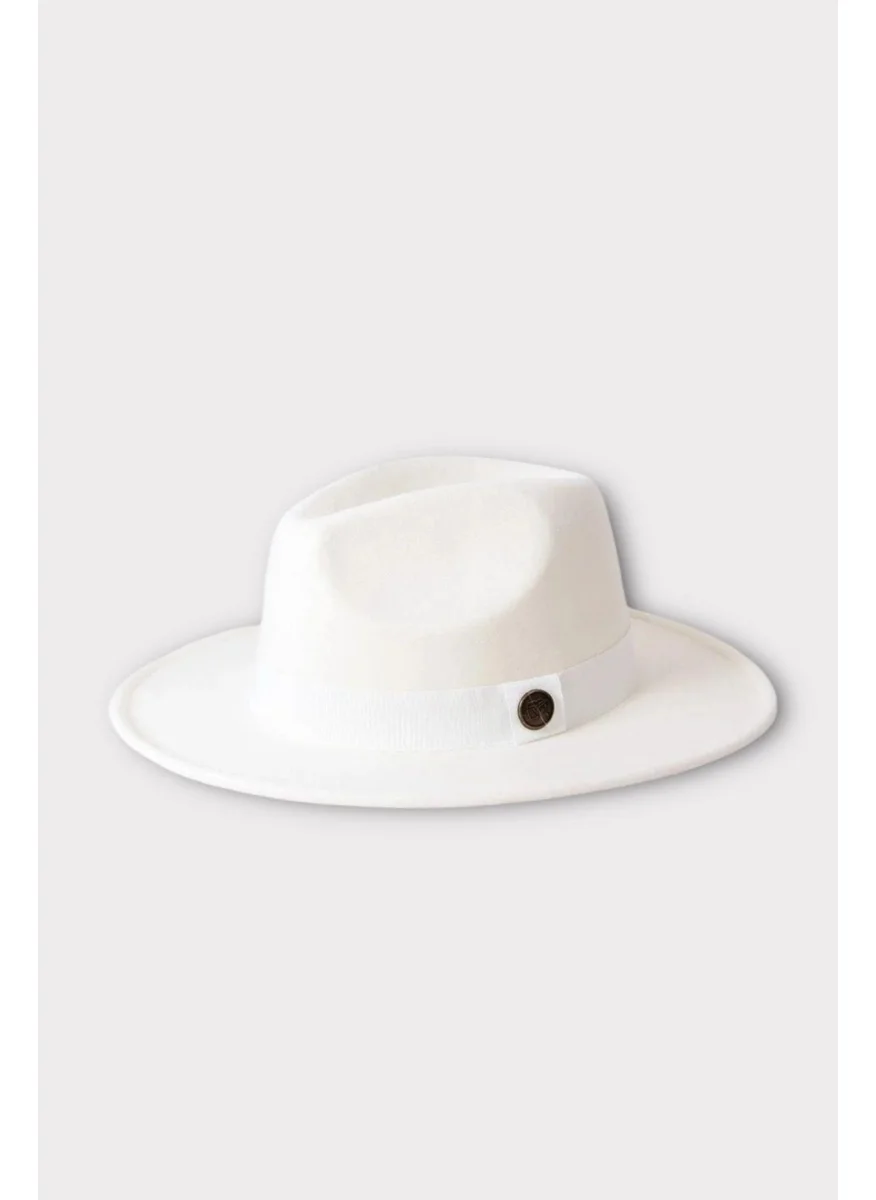 باهلس Imported White Fedora Hat Hard Cowboy Panama Hat - Adjustable