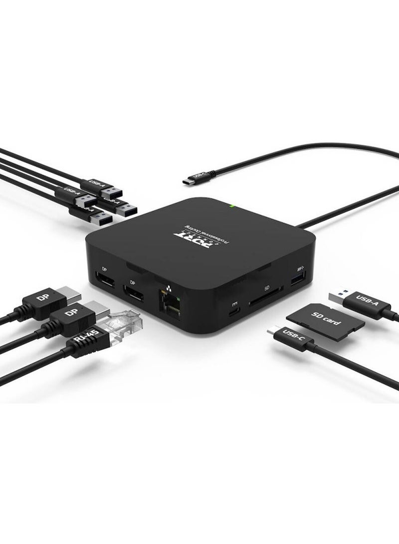 Port Designs USB-C 2x4K Office Docking Station - 85W Power Delivery, Dual DisplayPort, 5x USB-A, Gigabit Ethernet - 901907 - Image 2