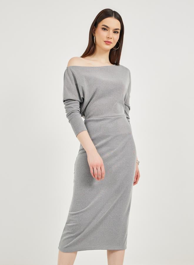Styli Off-Shoulder Knit Dress  - Image 4