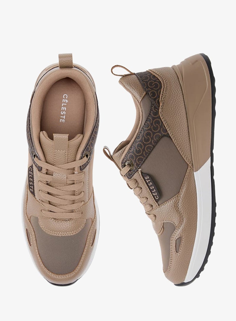 سيليست سنيكرز نسائي بطبعة شعار مع إغلاق برباط - Image 3