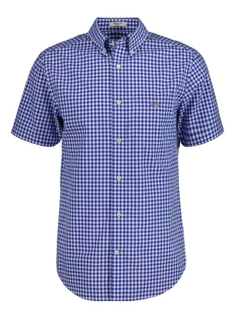 GANT Gant Regular Fit Gingham Poplin Short Sleeve Shirt