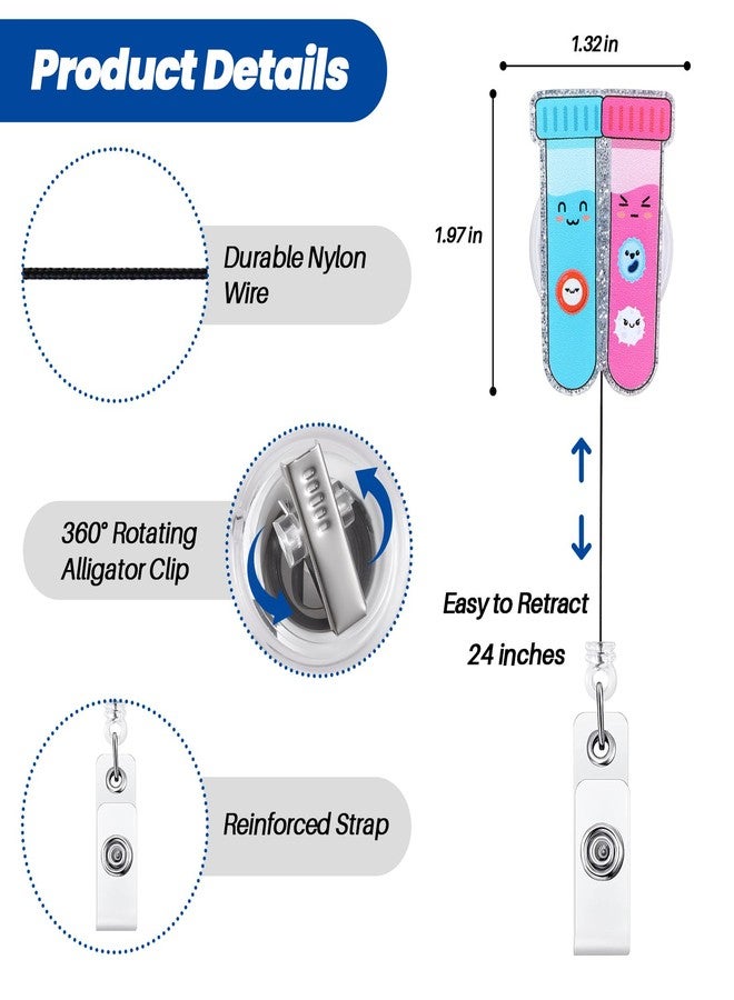 BVIIE Funny Phlebotomy Badge Reel | Cute Retractable ID Card Phlebotomist Badge Holder | Name Tag Medical Work Badge Clip for RN LPN CNA MA ER Night Shift Nurse Nursing Student Doctor | Nurse Gifts - Image 4