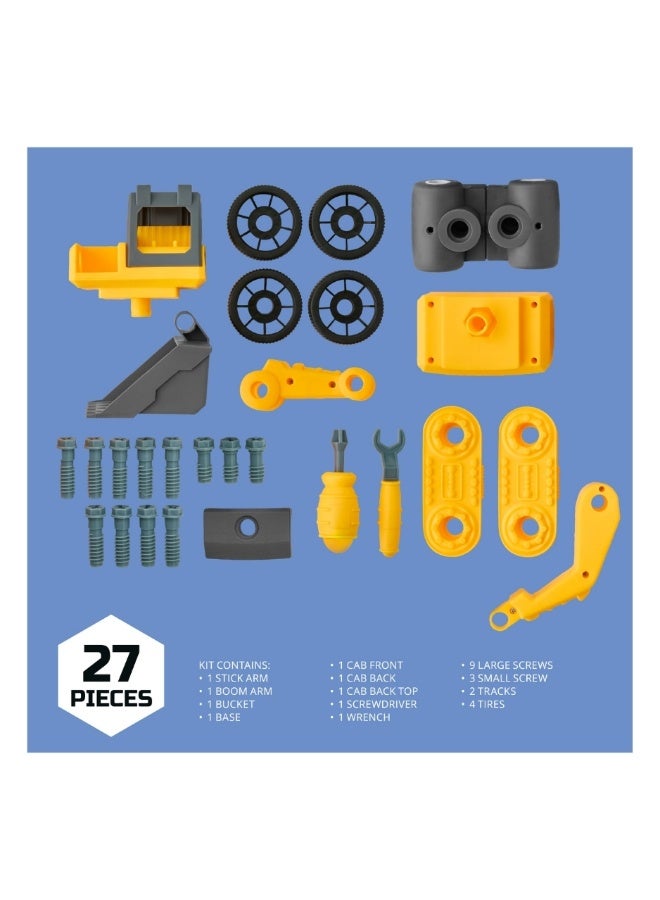 Discovery Mindblown Take Apart DIY Excavator Construction 27-piece Set STEM Toy for Early Engineering, Science Kit for Kids - Image 5