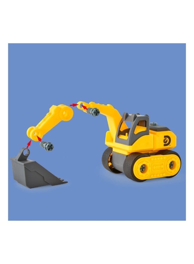 Discovery Mindblown Take Apart DIY Excavator Construction 27-piece Set STEM Toy for Early Engineering, Science Kit for Kids - Image 4