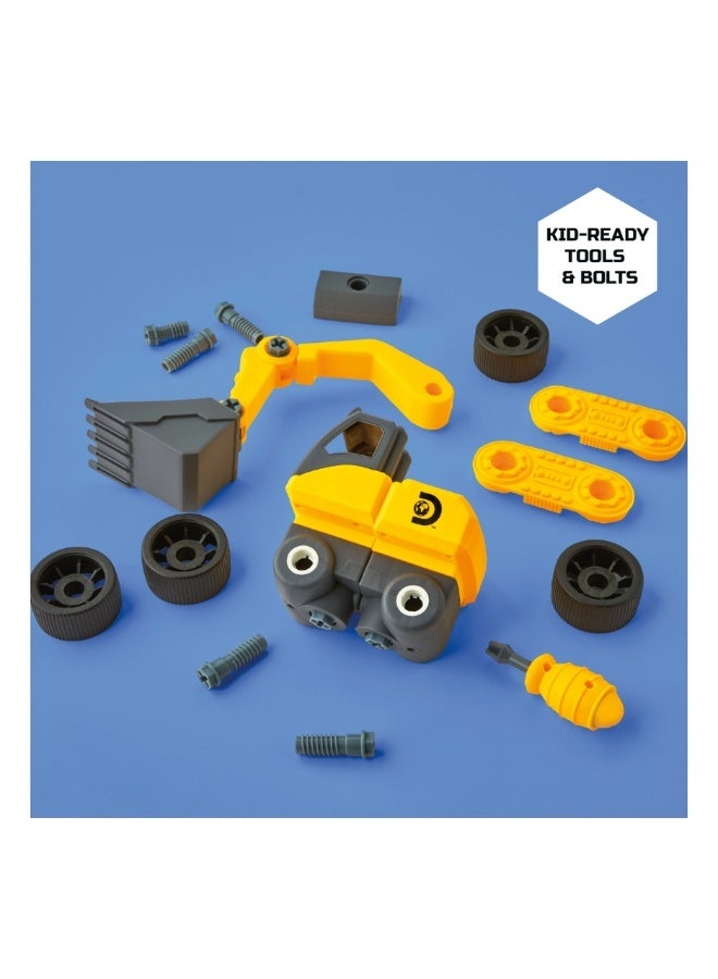 Discovery Mindblown Take Apart DIY Excavator Construction 27-piece Set STEM Toy for Early Engineering, Science Kit for Kids - Image 3