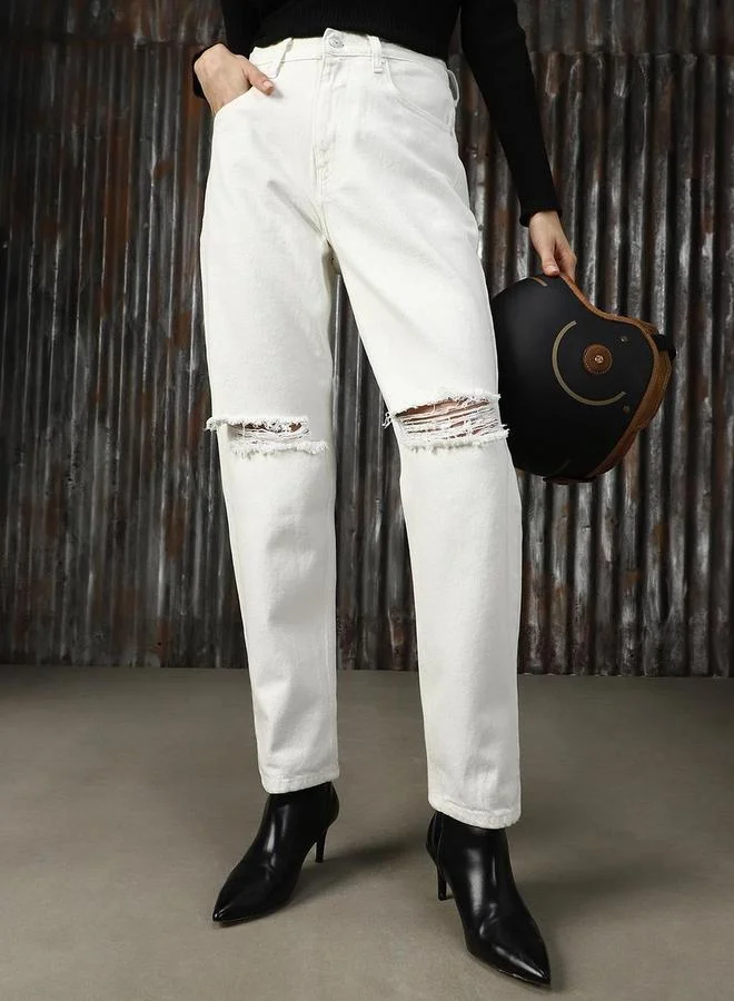 HIGH STAR High Star High Rise Slim Fit Distressed Jeans