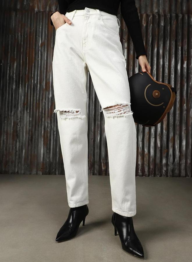 High Star High Rise Slim Fit Distressed Jeans - Image 2