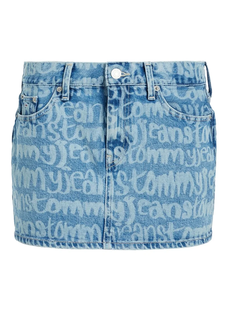 TOMMY JEANS Printed Denim Mini Skirt