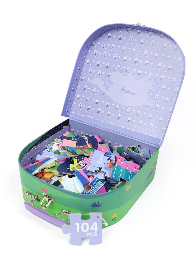 MiDeer Sleeping Beauty Puzzle for Kids – 105 Pieces Educational Jigsaw Puzzle with Carry Case – Fairy Tale Puzzle for Girls & Boys Age 4+ – 40 x 70cm - Image 2