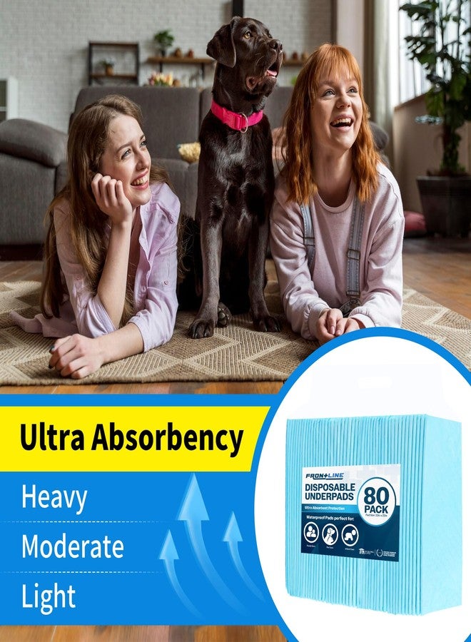 FRONTLINE Disposable Underpads Small 22'' X 22'' Quick Absorbing Leakproof Cat, Dog, Puppy Potty Training Pee Pad Thick Waterproof Protection for Pets, Baby, Kids, Liquid, Urine, Accidents (80 Count) - Image 2