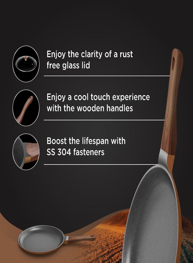 Preethi Artistic Collection Die Cast Non Stick Tawa, 27 cm, 5 Star Non Stick Effect, Cook & Serve, Earthy Brown - Image 2