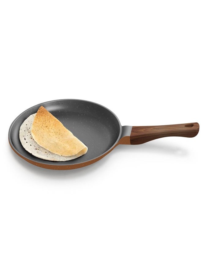 Preethi Artistic Collection Die Cast Non Stick Tawa, 27 cm, 5 Star Non Stick Effect, Cook & Serve, Earthy Brown - Image 1