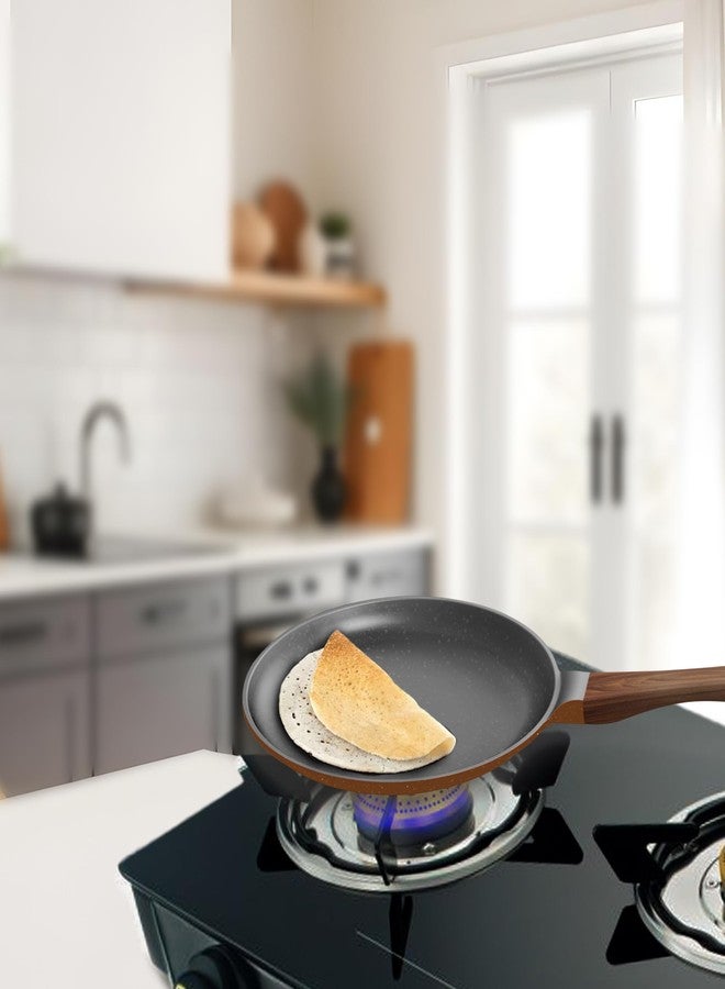 Preethi Artistic Collection Die Cast Non Stick Tawa, 27 cm, 5 Star Non Stick Effect, Cook & Serve, Earthy Brown - Image 4