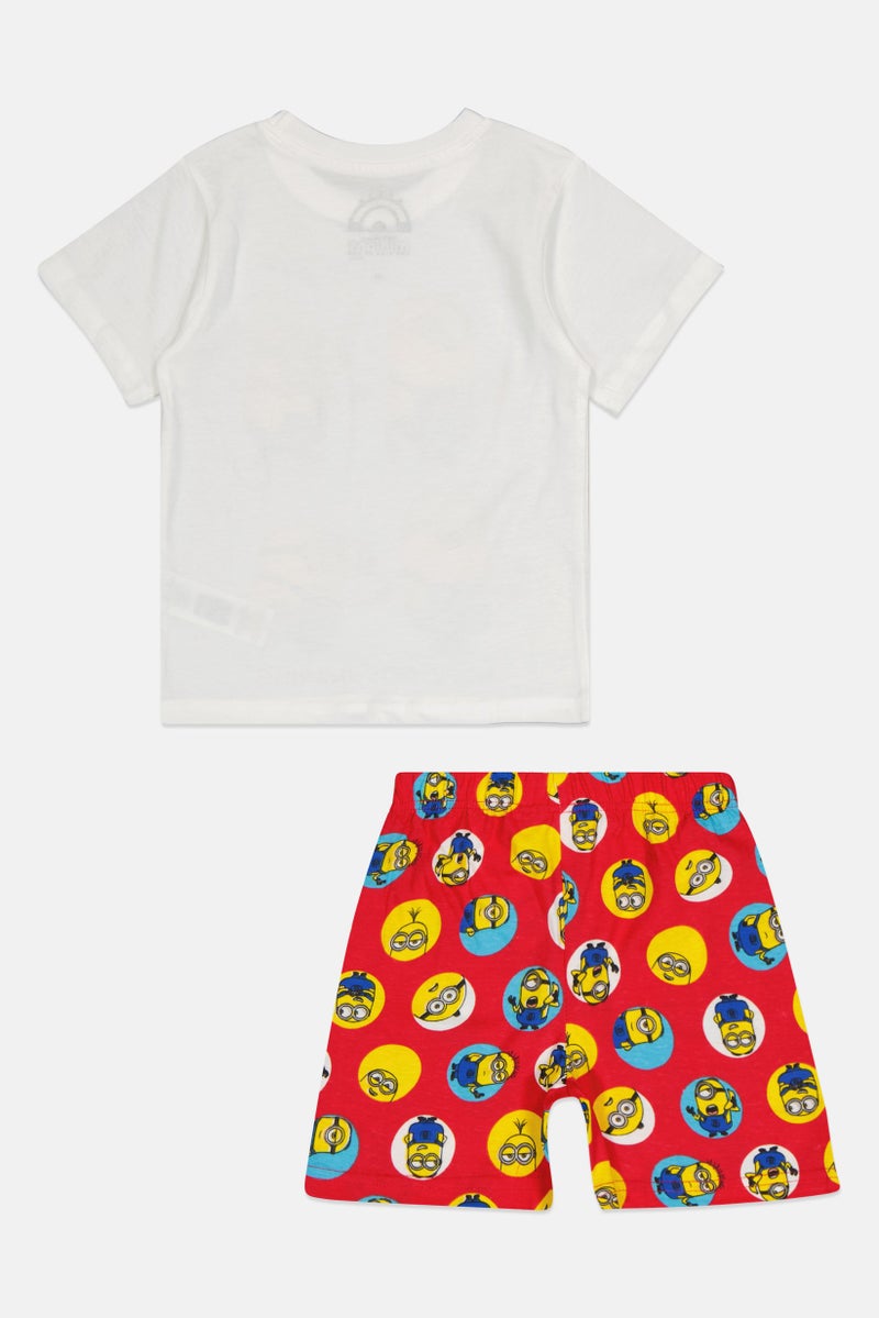 Minions Toddlers Boy 2 Pieces Minions Short Sleeve Top And Bottom Pajama Set, Multicolor - Image 2