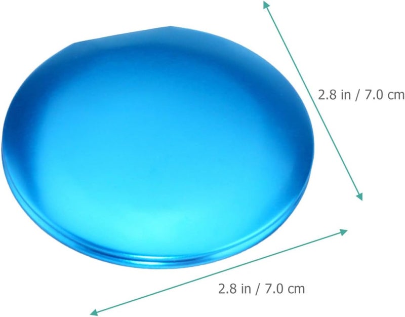6pcs Portable Small Round Foldable Mini Mirrors for Travel Makeup, Pocket Compact Mirrors in Metal, Red, Violet, Gold, Black, and Peacock Blue Colors - Image 2