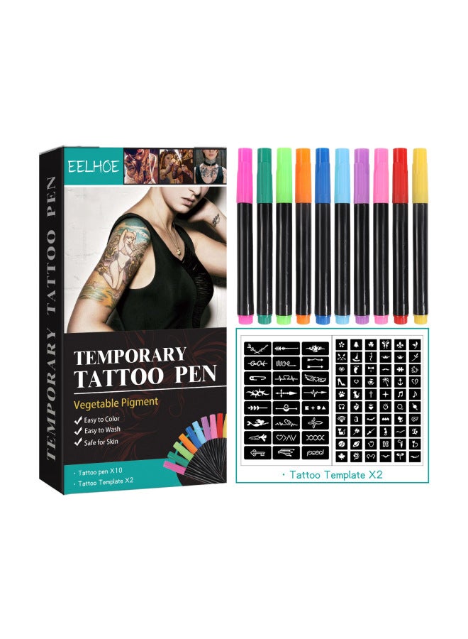 EELHOE Temporary Tattoo Pen Suit Face Arm Body Multicolor Painted Diy Makeup Graffiti Decorative Tattoo - Image 5