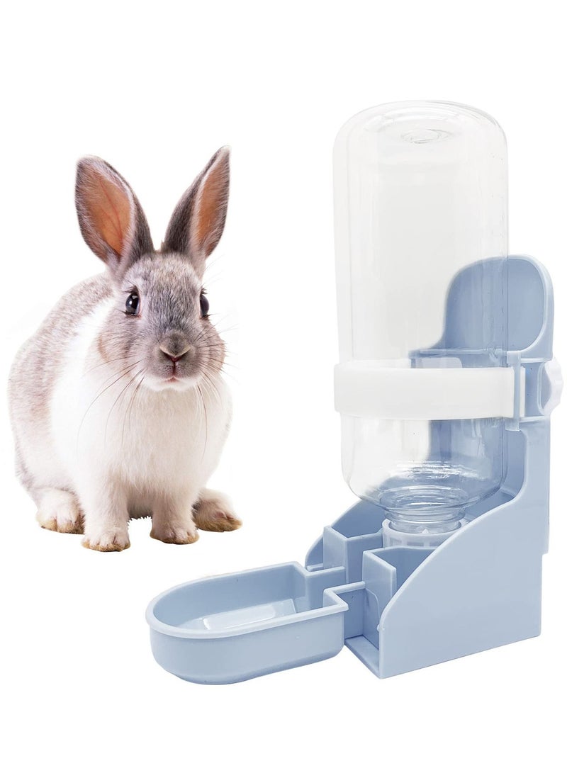 NIBEMINENT Rabbit Water Bottle Hanging Dispenser, 350ml Gravity Flow Automatic Prevent Spill, Mini Pet Feeder for Hamster Chinchilla Hedgehog Ferrets (Blue) - Image 1