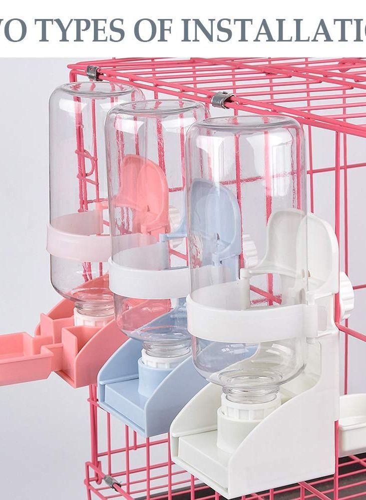 NIBEMINENT Rabbit Water Bottle Hanging Dispenser, 350ml Gravity Flow Automatic Prevent Spill, Mini Pet Feeder for Hamster Chinchilla Hedgehog Ferrets (Blue) - Image 3