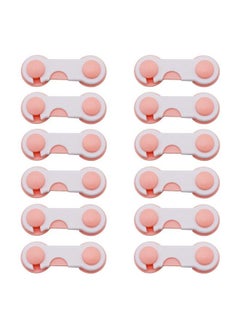Safe-O-Kid (Pack Of 12) Easy To Use Dotted With Smiley Ends Child Proof Cabinet Lock  - Image 1