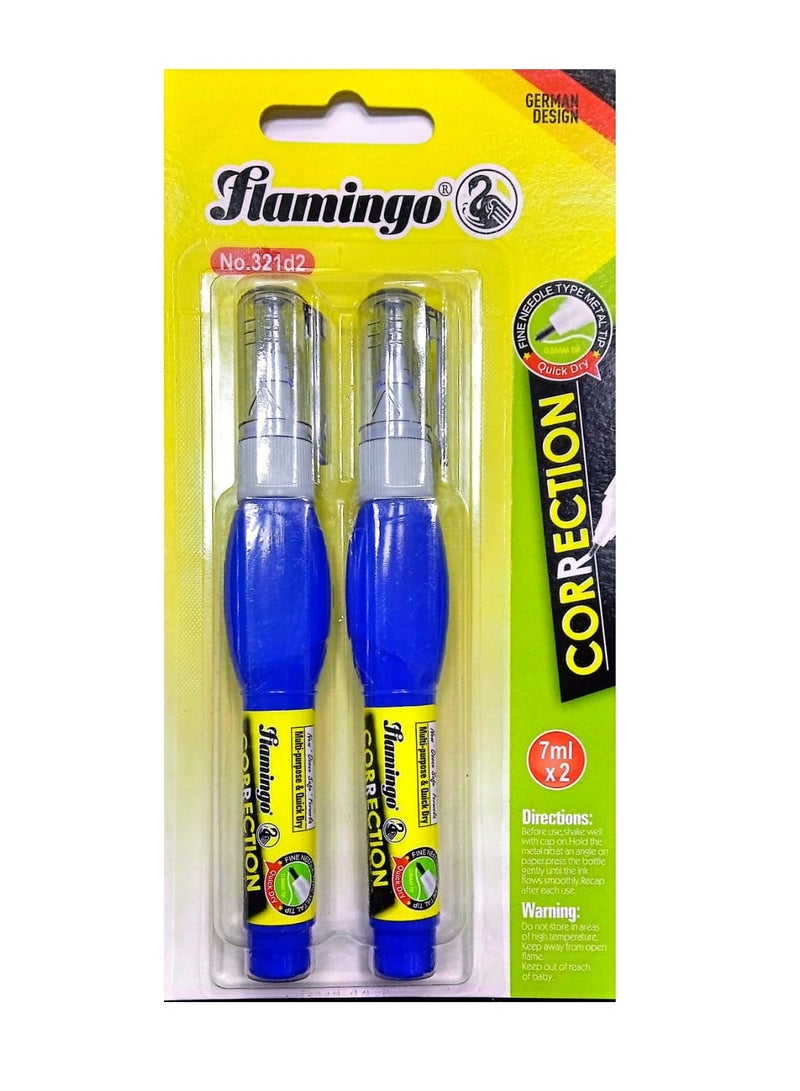 Flamingo Correction Pen Pack of 2