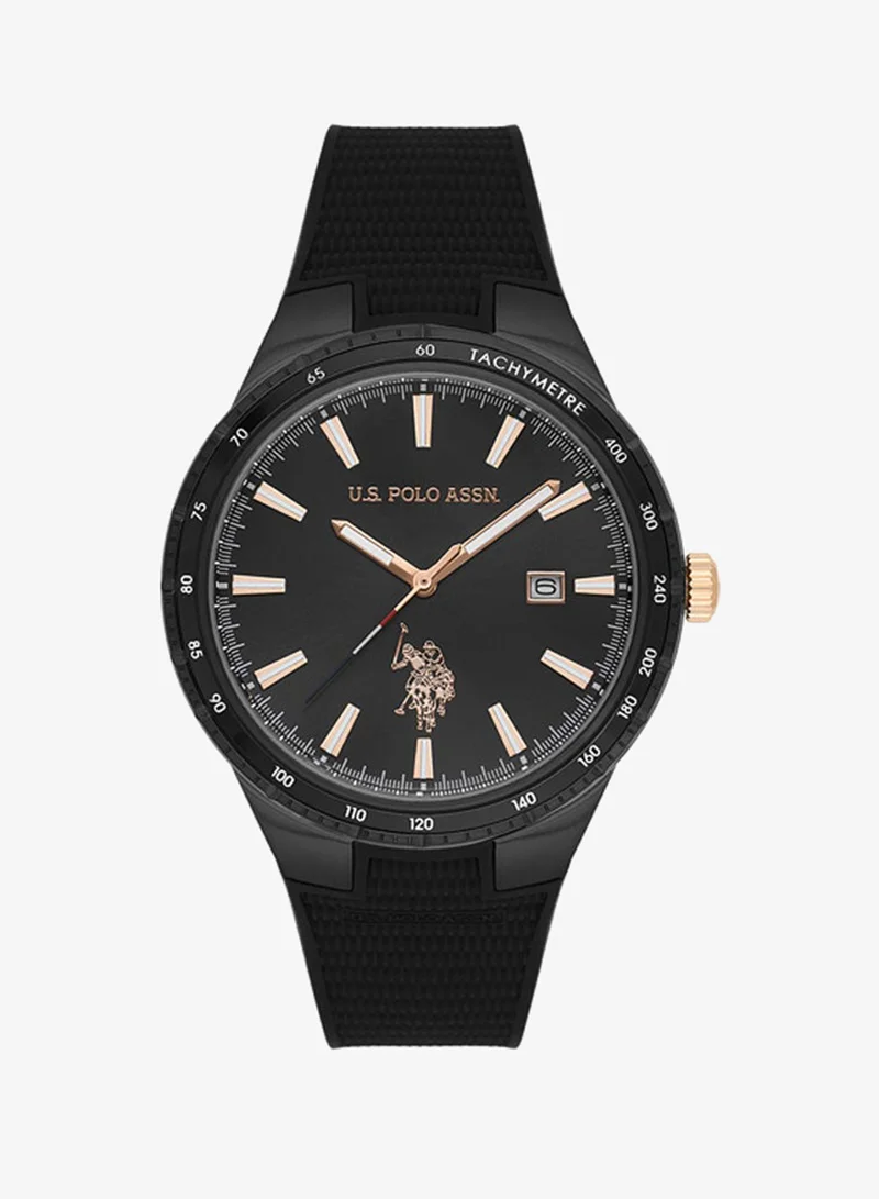 U.S. Polo Assn. Fundamental Silicone Strap Quartz Analog Watch for Men, 41mm
