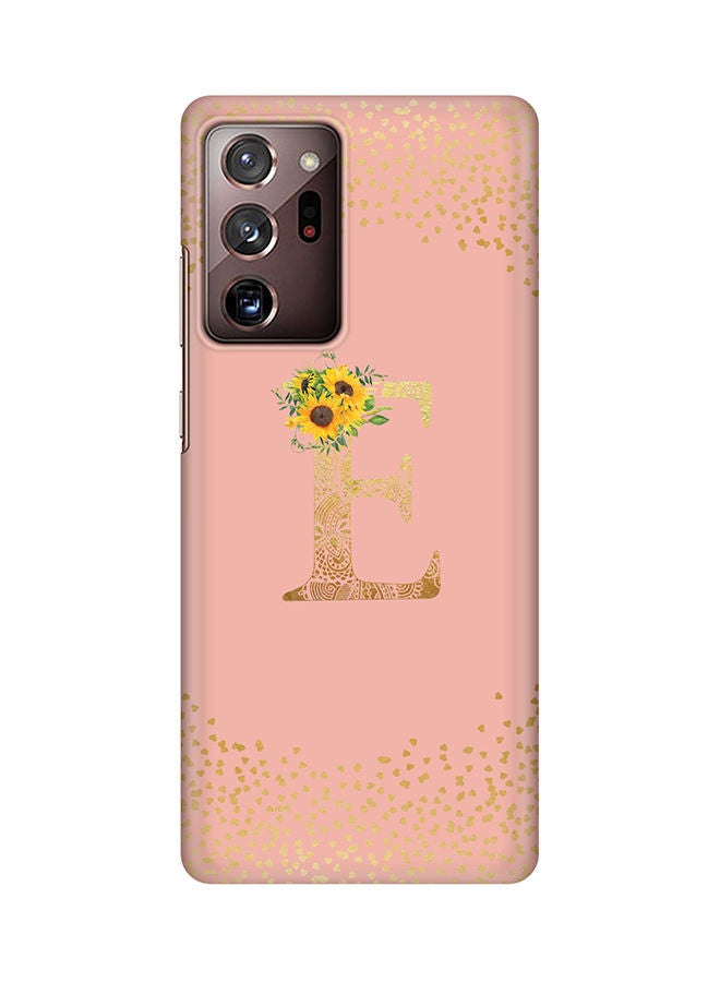 Stylizedd Monogram Slim Cover for Samsung Galaxy Note 20 Ultra Case Custom Initials Letter Floral Pattern Snap Series Mobile Cover Matte Alphabet  - E (Rose Pink)