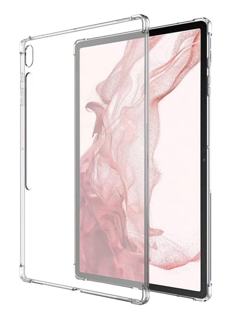 Case Fits Samsung Galaxy Tab S8 Plus 2022 / Tab S7 FE 2021 / Tab S7 Plus 2020 12.4-inches, Reinforced Corners Ultra Clear Soft Flexible Transparent TPU Cover Shell Tab S7fe/S8+/S7+ Clear Case - Image 1