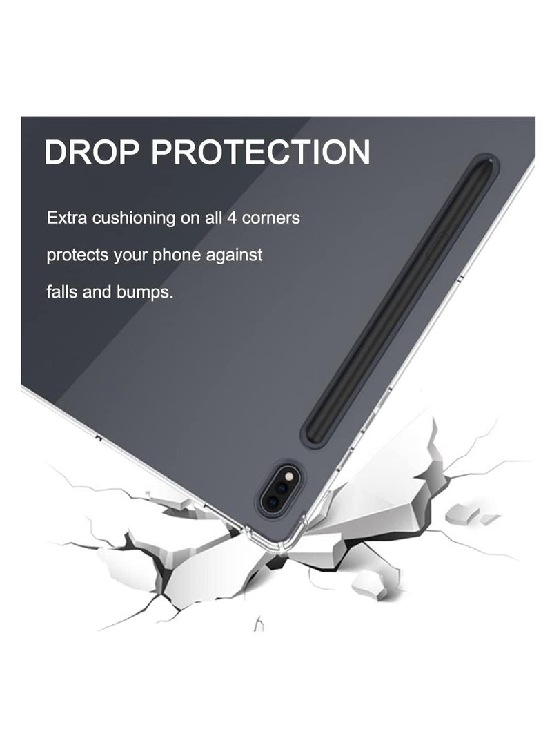 Case Fits Samsung Galaxy Tab S8 Plus 2022 / Tab S7 FE 2021 / Tab S7 Plus 2020 12.4-inches, Reinforced Corners Ultra Clear Soft Flexible Transparent TPU Cover Shell Tab S7fe/S8+/S7+ Clear Case - Image 4