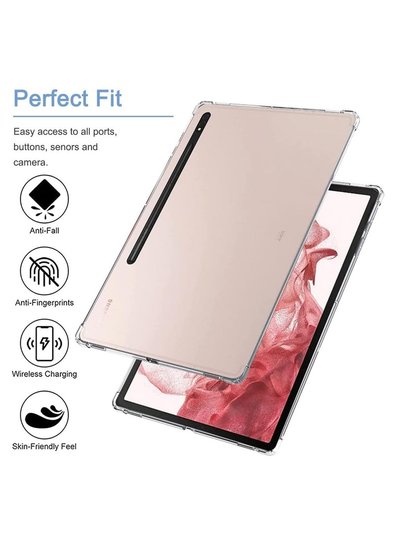 Case Fits Samsung Galaxy Tab S8 Plus 2022 / Tab S7 FE 2021 / Tab S7 Plus 2020 12.4-inches, Reinforced Corners Ultra Clear Soft Flexible Transparent TPU Cover Shell Tab S7fe/S8+/S7+ Clear Case - Image 3
