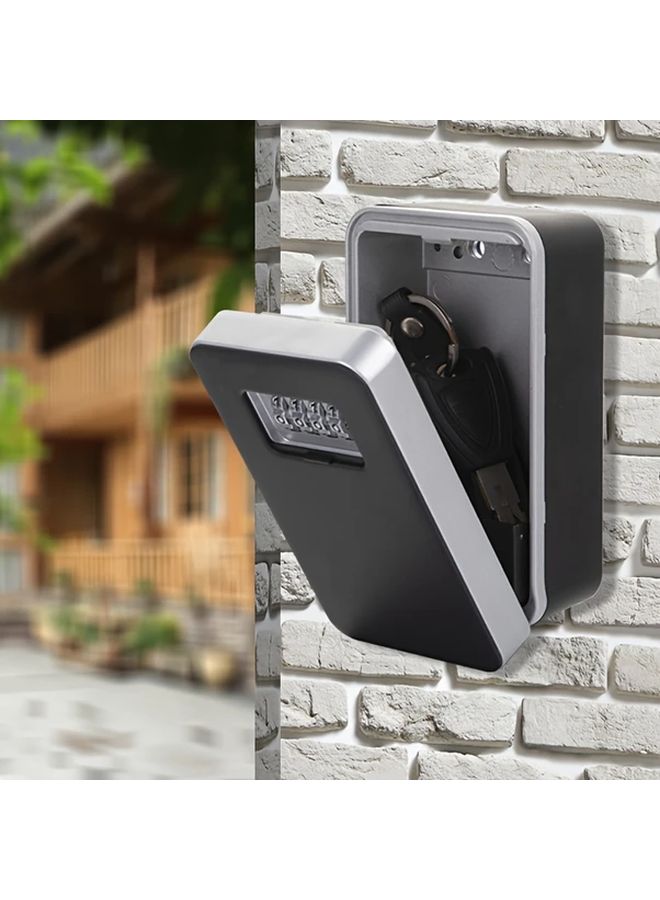 Wall Mounted Combination Key Safe Waterproof Black Metal Security Box Outdoor - Image 1