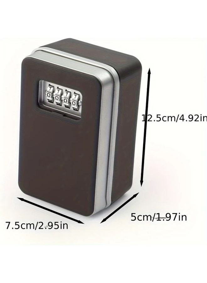 Wall Mounted Combination Key Safe Waterproof Black Metal Security Box Outdoor - Image 3
