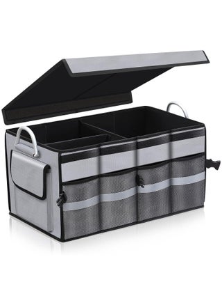 Car Boot Organiser, Collapsible Trunk Organizer with Reinforced Handles, Reflective Strip, Car Boot Tidy Collapsible Organizer 3 Compartments, Non Slip Bottom, Adjustable Securing Straps - Grey - pzsku/ZFAC9AA08A85C90C719D8Z/45/_/1700119662/61c04970-3c48-4cd6-9a40-9532e685aee4