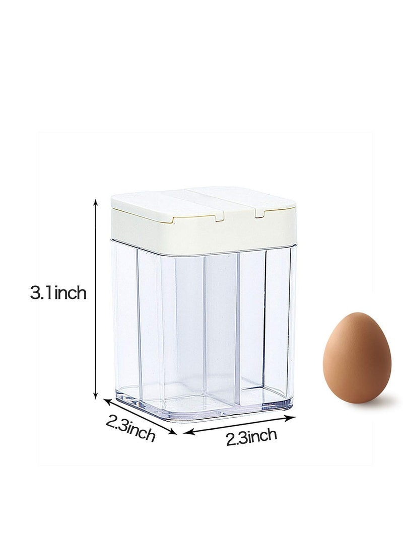 SOLARAE 2 Pack 4 in 1 Plastic Salt and Pepper Shaker, 8 Grids Flip Empty Spice Dispensers Travel Spice Container Compartment Seasoning Shakers with Lid Jars with Labels for Cooking BBQ - Image 3