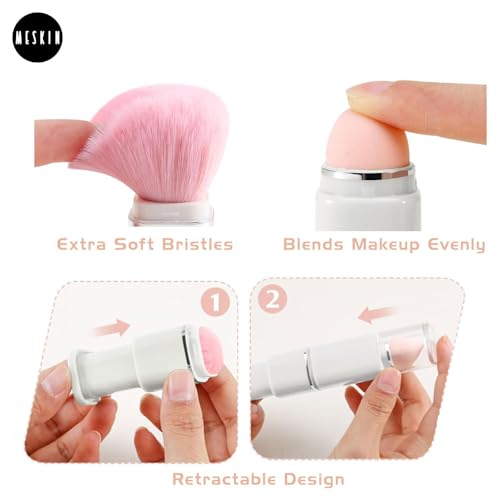 MeSkin Travel Makeup Brushes Set: 8-in-1 Mini Foundation Brush, Portable Face Powder Brush, Blush Concealers, Eye Makeup Brushes, Puff Sponge with Organizers and Storage Boxes (Pink) - Image 4