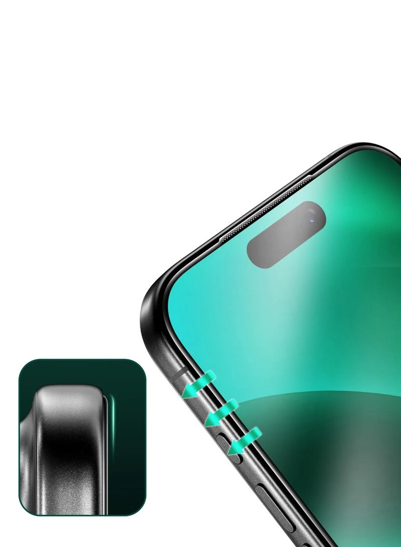 GREEN LION IPhone 17 6.1 9H Steve HD iP Screen Protector / 9H Hardness / Double Tempered Glass / Anti-Scratch / Shockproof Edge / Ultra Thin (0.33mm) / Full-Screen Coverage - Black Edge/Clear - Image 3
