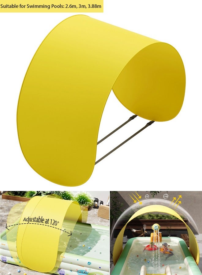 VUCATIN Pool Sunshade, Automatic Quick Opening Sunshade Protection, Children's Inflatable Swimming Pool Home Outdoor Large Pool Foldable Sunshade (378*115CM) - Image 1