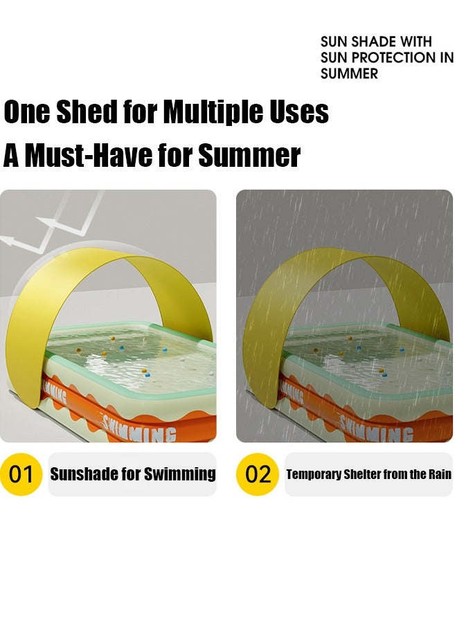 VUCATIN Pool Sunshade, Automatic Quick Opening Sunshade Protection, Children's Inflatable Swimming Pool Home Outdoor Large Pool Foldable Sunshade (378*115CM) - Image 4