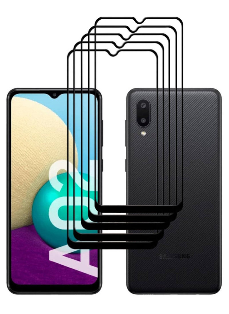 ACLIX 5 Pieces Antistatic ESD Dustproof Premium Quality High Definition Tempered Glass Screen Protector Designed For Samsung Galaxy A02 - Image 1