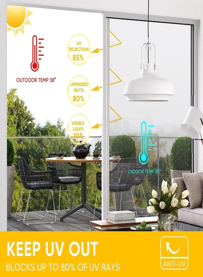 SUNBIRD Window Privacy Film One Way Daytime Privacy Static Cling Sun Blocking Anti UV Reflective Window Tint for Home and Office, (20x40_INCH, Silver) - Image 3