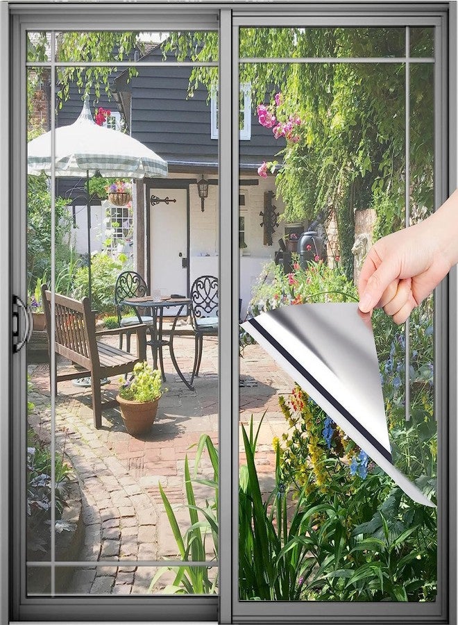 SUNBIRD Window Privacy Film One Way Daytime Privacy Static Cling Sun Blocking Anti UV Reflective Window Tint for Home and Office, (20x40_INCH, Silver) - Image 2