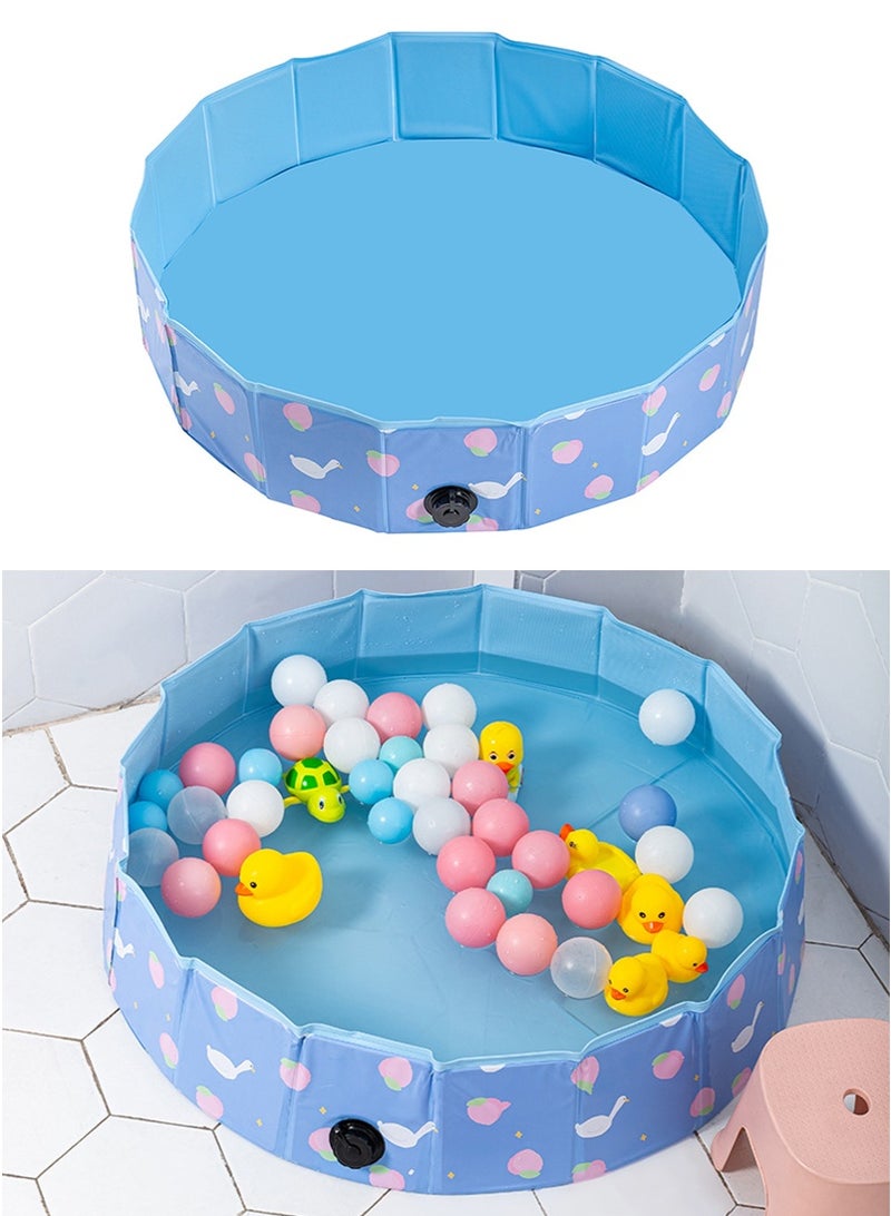 TAPIT 80x20CM Children's Toy Ocean Ball Pool Folding Non Inflatable Wave Ball Pool Baby Indoor Sand Pool Game Pool (Blue Goose) - Image 1