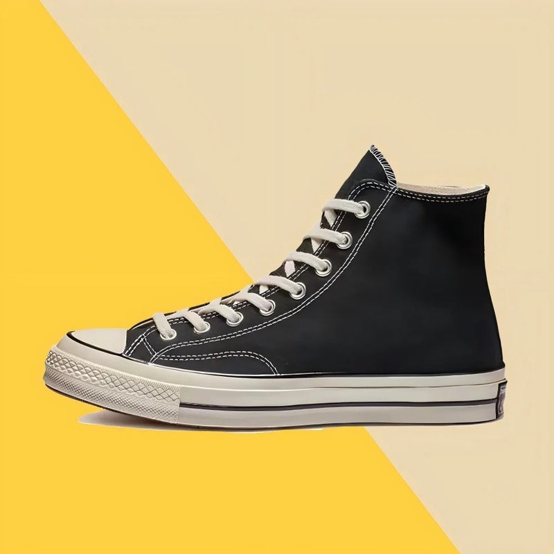 Converse Chuck 70 High-Top Canvas Sneakers - Retro Black (Unisex) - Image 2