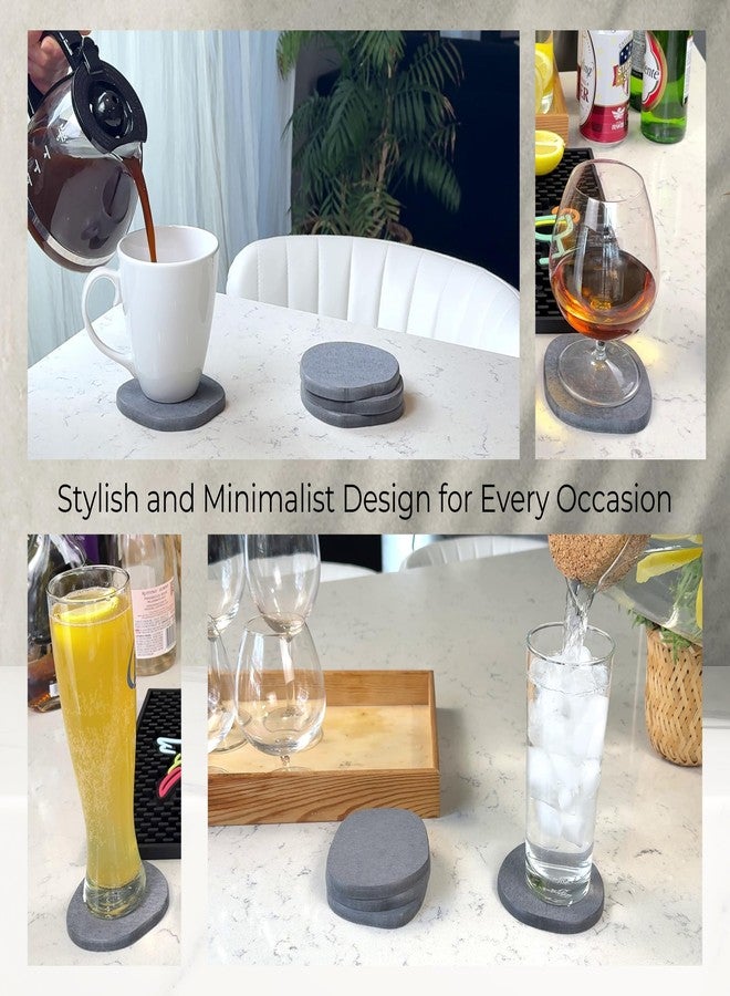 CALUVAR Stone Coasters Slate Set of 4 from Diatomaceous Earth, Fast Absorbing Stone Coasters for Drinks, Water Absorbent Diatomite Tiki Bar Decor, Coffee Bar Accessories for Coffee Table, Small Plant Coaster - Image 5