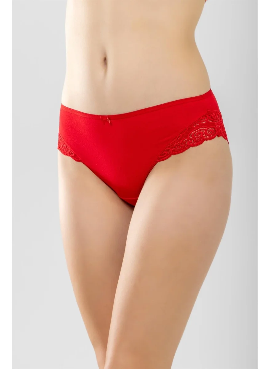 Baykar Cotton Lace Women's Panties 2 Pack Red