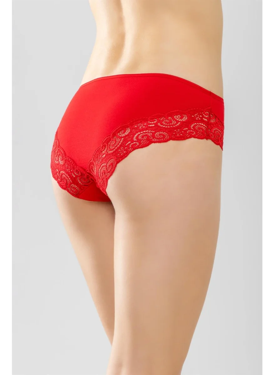 Baykar Cotton Lace Women's Panties 2 Pack Red