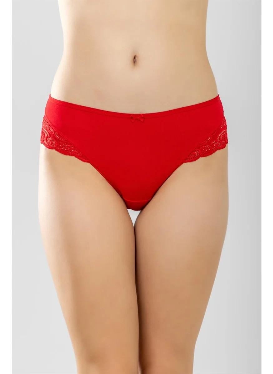 Baykar Cotton Lace Women's Panties 2 Pack Red