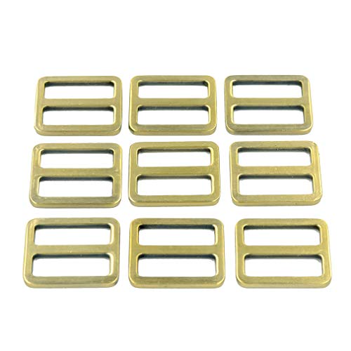 DGOL 10pcs 1 inch Zinc Alloy Slider Tri-glide Buttons Webbing Strap Tri Glide Buckle Fastener (Bronze) - Image 1