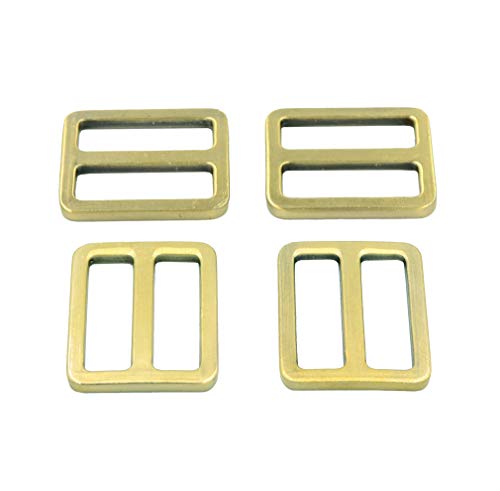 DGOL 10pcs 1 inch Zinc Alloy Slider Tri-glide Buttons Webbing Strap Tri Glide Buckle Fastener (Bronze) - Image 2