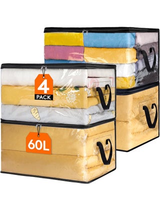 4 Pack Clear Clothes Storage Bags, 60L Plastic Blanket Storage Bags, Vinyl Foldable Moving Bags with Zipper, Closet Organizers and Storage Containers for Bedding, Duvet, Pillow - pzsku/ZFAC9F9159EAECB76DE42Z/45/_/1729142734/92fde20f-b957-4b05-b80c-5ac71f215062