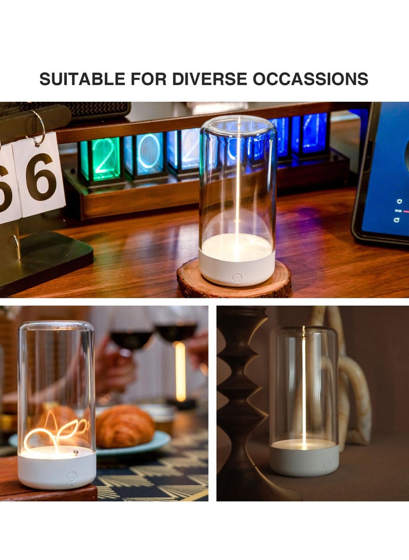Generic Mini Minimalist Table Lamp, Cordless LED Desk Lamp, Rechargeable Modern Night Light with 3 Dimming Settings, Portable Ambient Mood Lighting for Bedroom, Nursery, Home Office, Nightstand,White  - Image 5